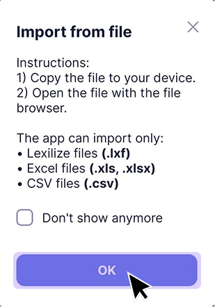 Import from file