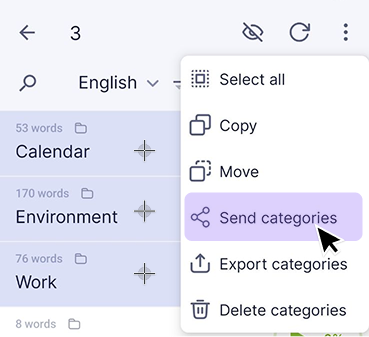 Send categories